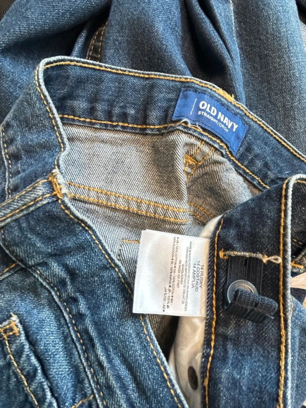 Boys Size 14H 14 husky NWT Old Navy straight leg blue jeans Dark Stone